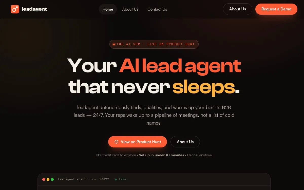 LeadAgent · AI lead agent that never sleeps