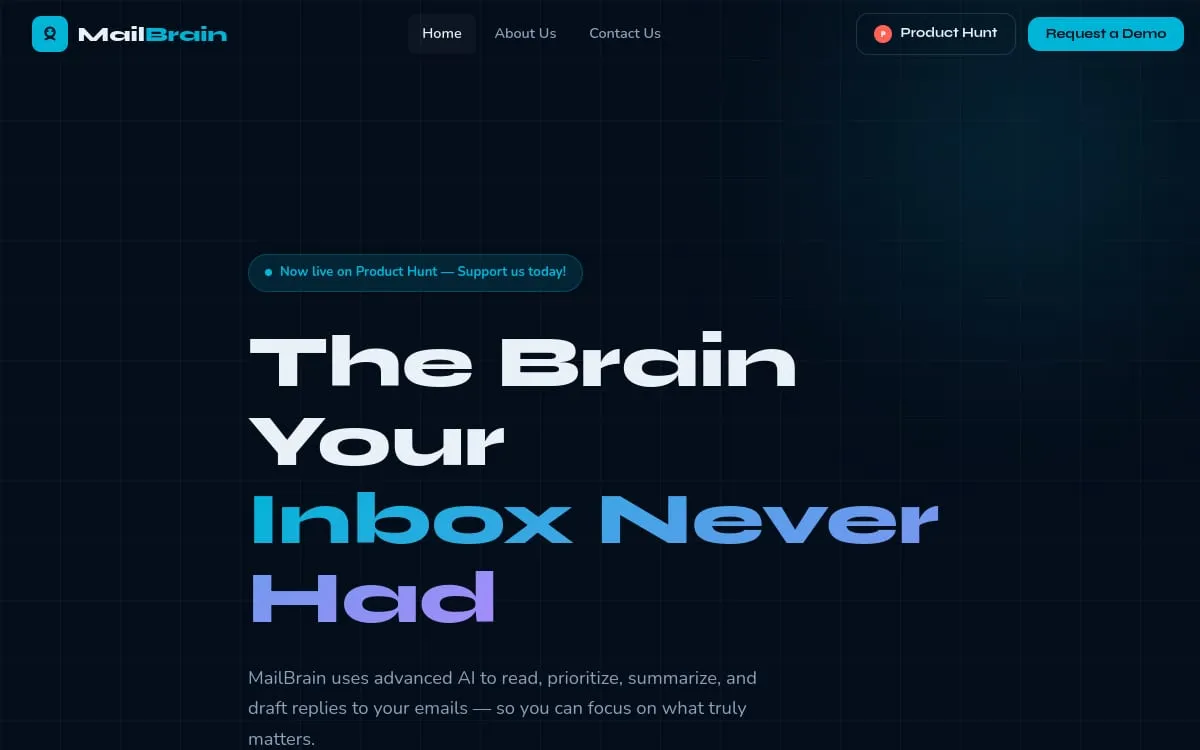 MailBrain · the brain your inbox never had