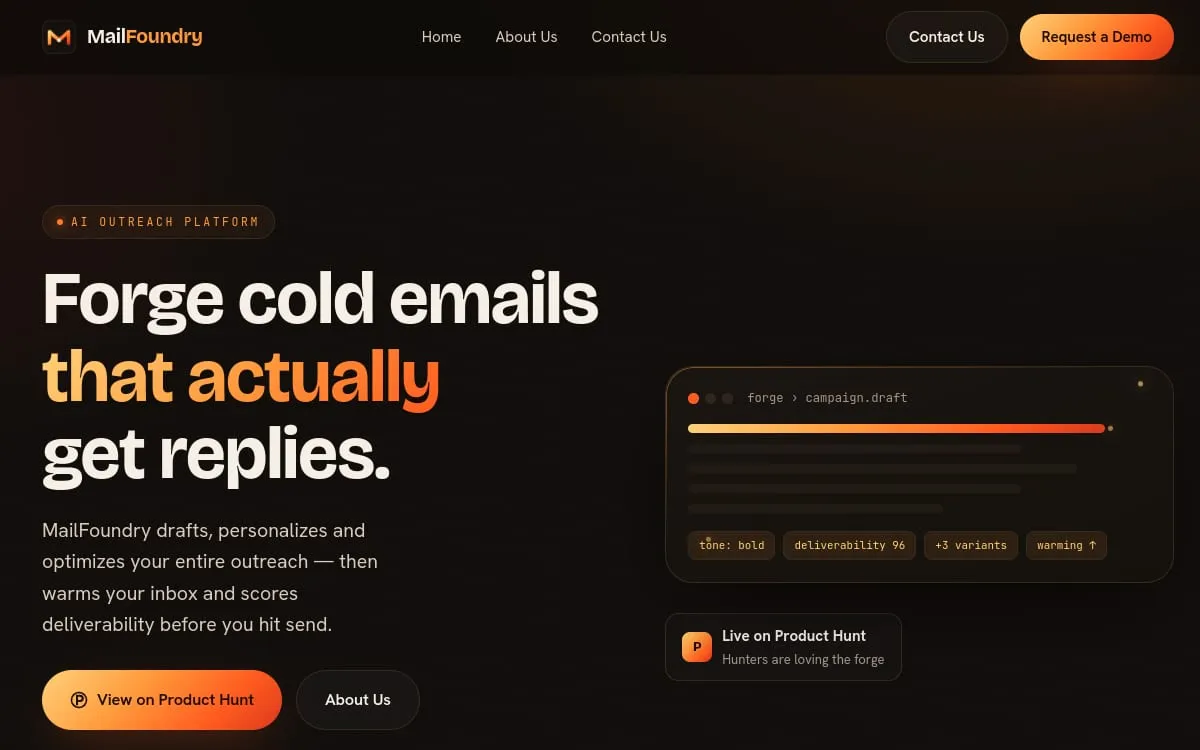 MailFoundry · AI cold-email outreach