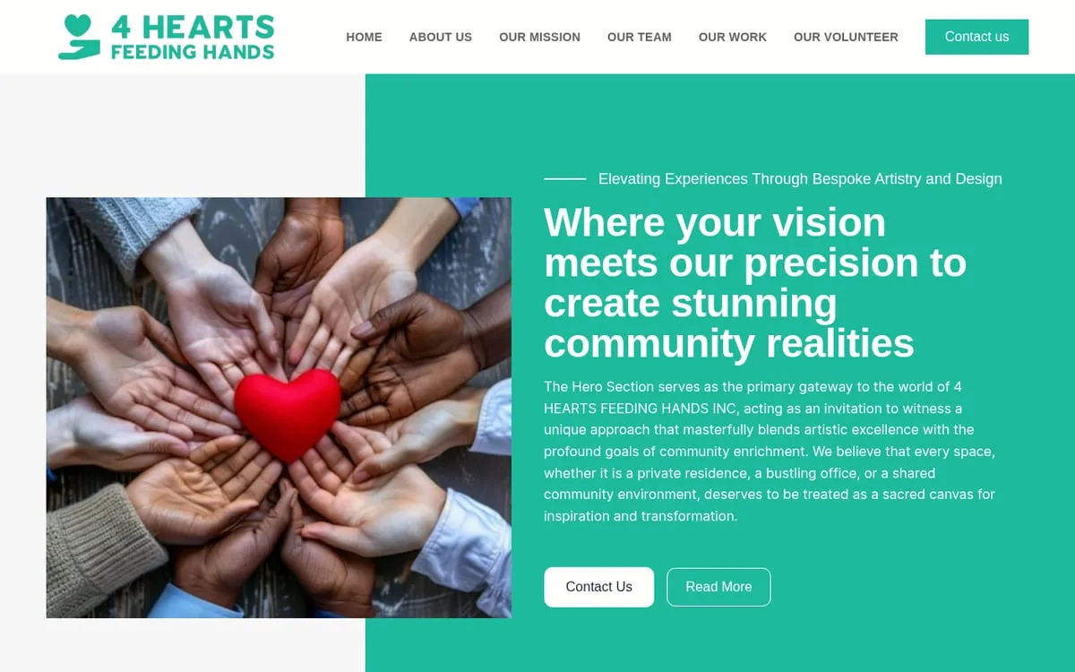 WordPress · 4 Hearts Feeding Hands
