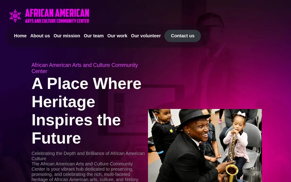 WordPress · African American Arts & Culture Community Center