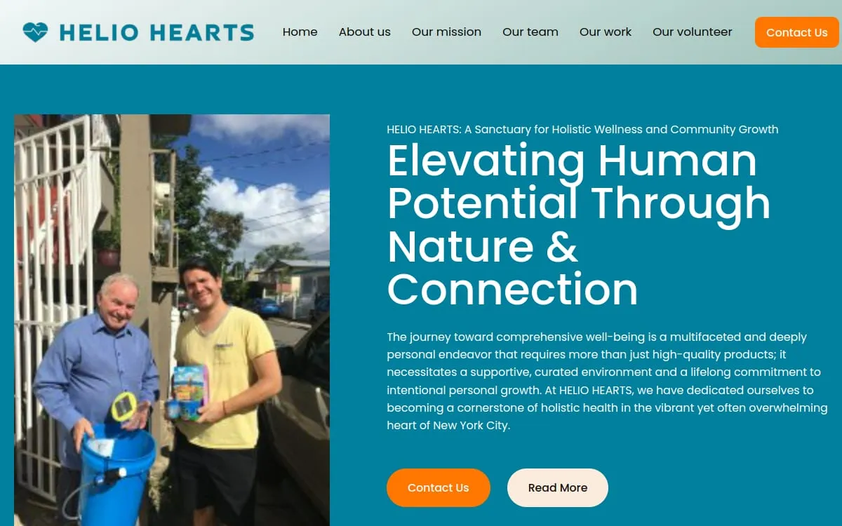 WordPress · Helio Hearts holistic wellness