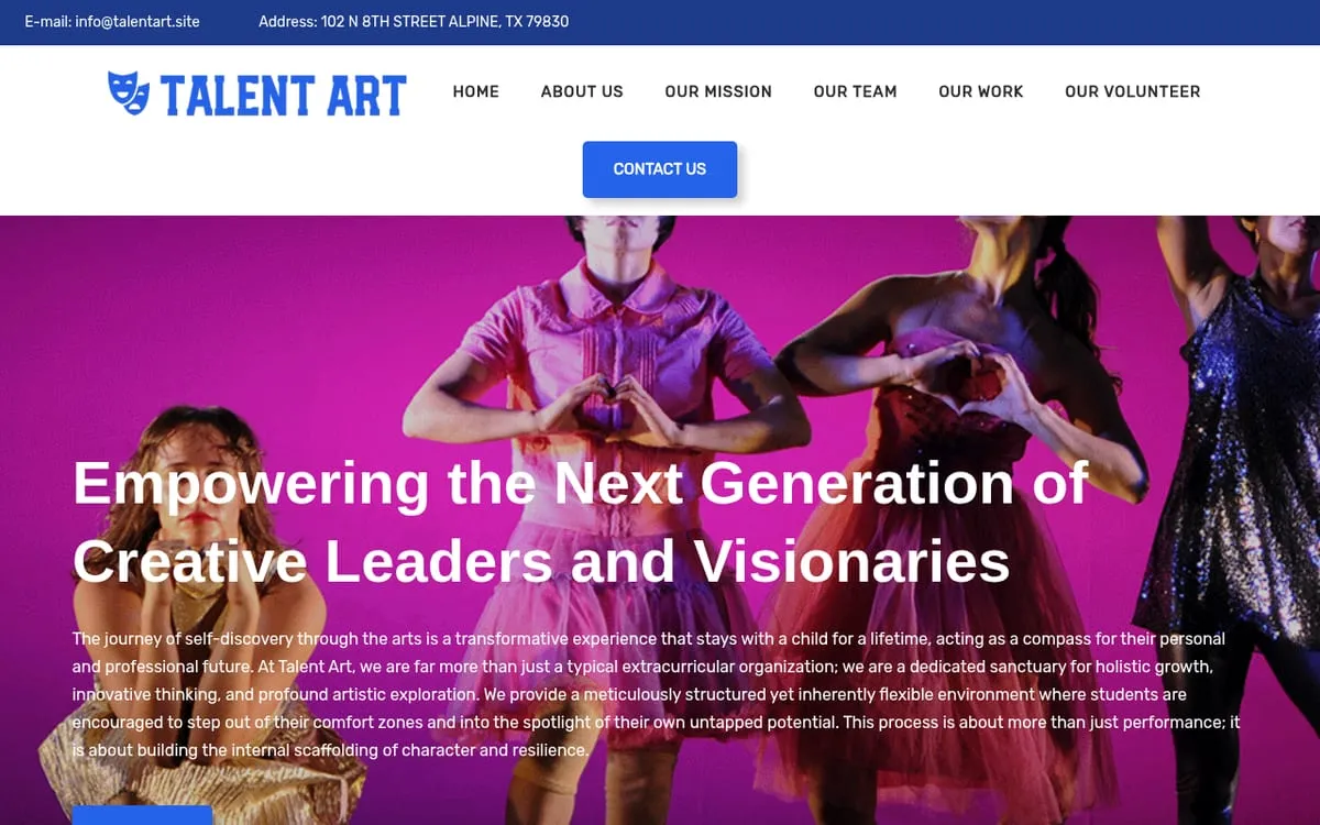 WordPress · Talent Arts creative education